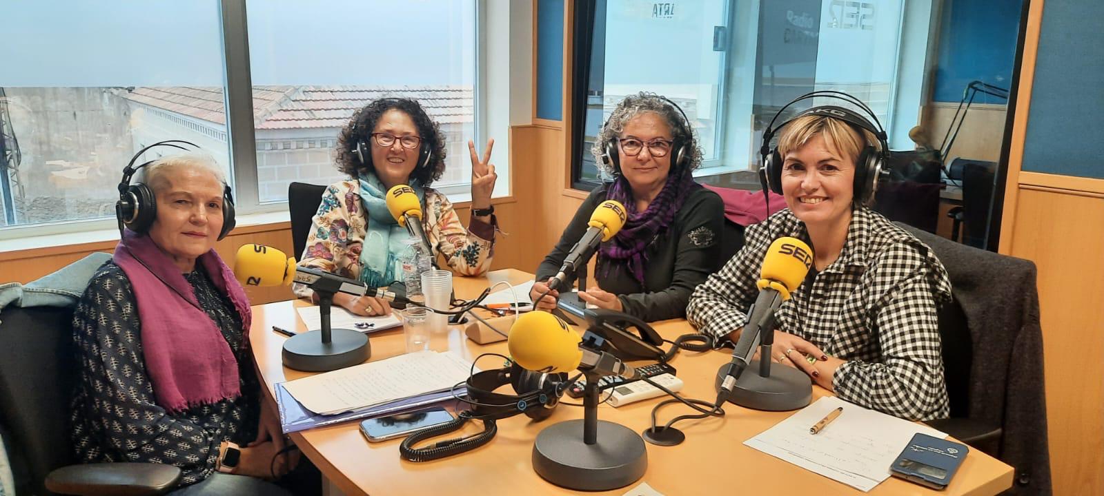 María Rendo, Victoria Hernández, Encarna Aguirre, Pilar Navarro, Coordinadora Feminista de Cartagena.