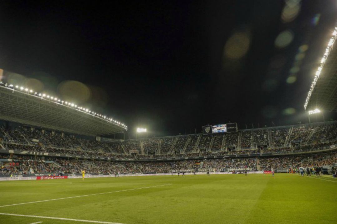 Imagen de La Rosaleda durante un partido