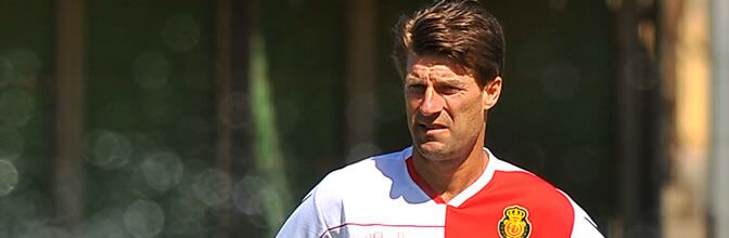 Laudrup, durante un entrenamiento del Mallorca