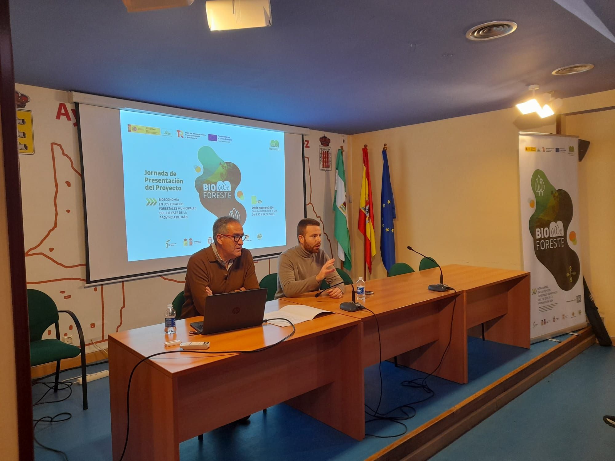 Momento de la presentación del proyecto Bioforeste en Bedmar