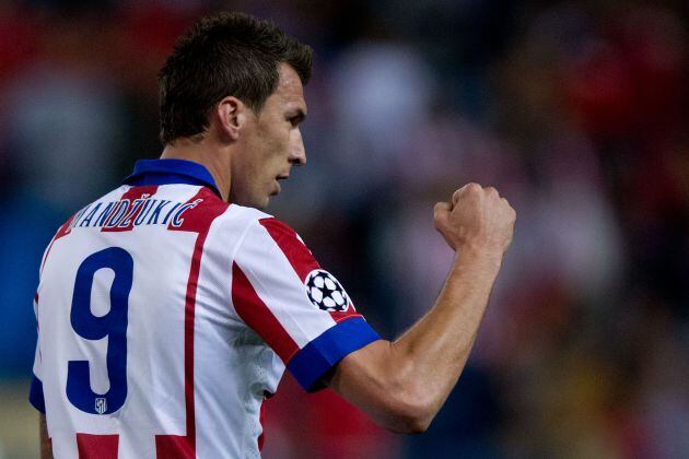 Mandzukic en un partido de Champions con el Atleti en 2015