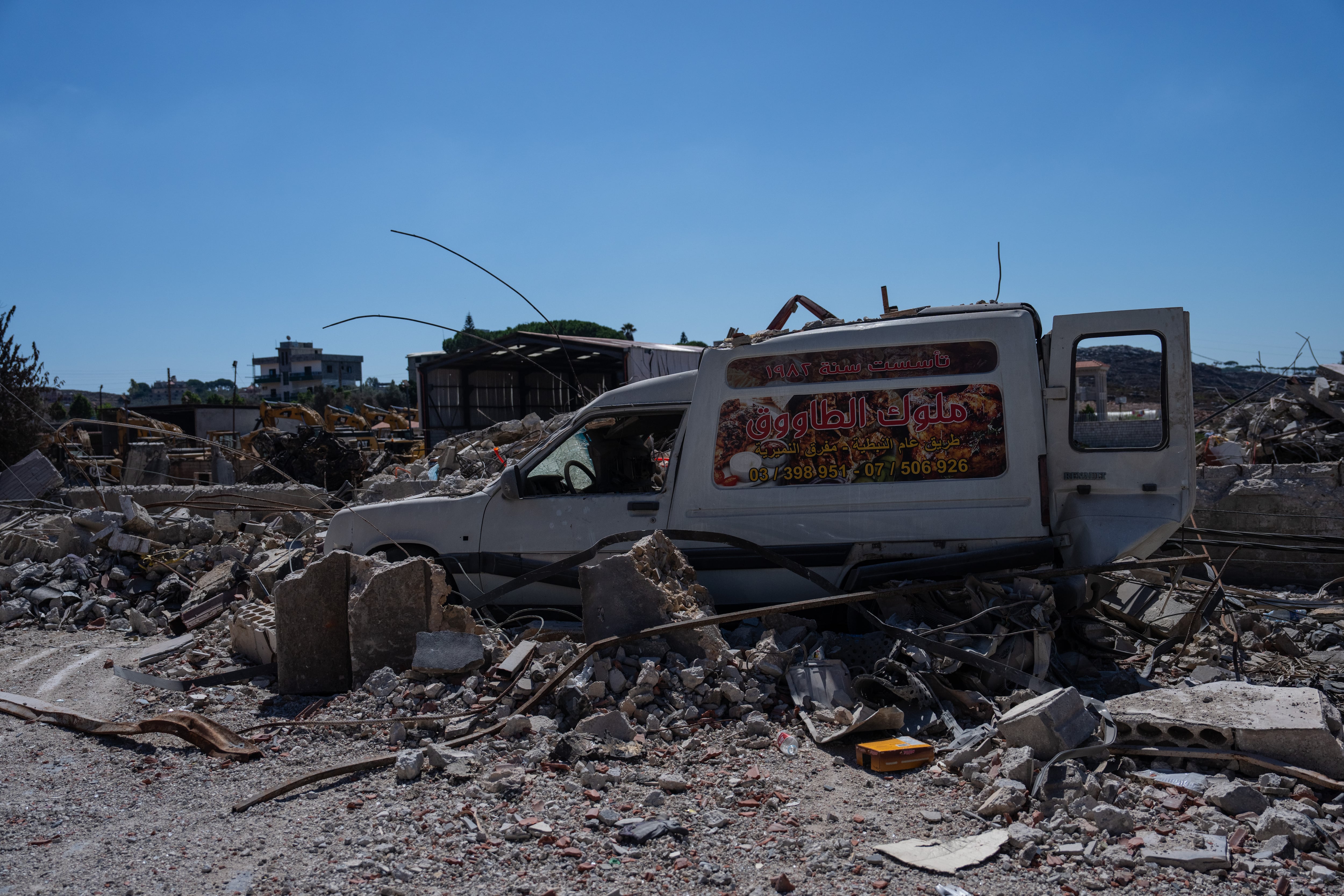 Efecto de un bombardeo de Israel sobre la ciudad libanesa de Nabatieh