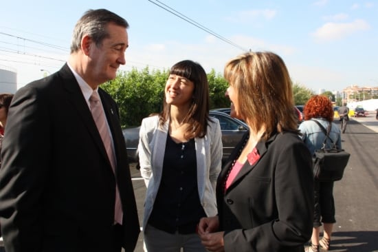 El fins ara alcalde de Sant Adrià, en una imatge d&#039;arxiu, amb les alcaldesses de Santa Coloma de Gramenet i l&#039;Hospitalet