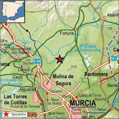 Terremoto de magnitud 2,4 cerca de La Alcayna