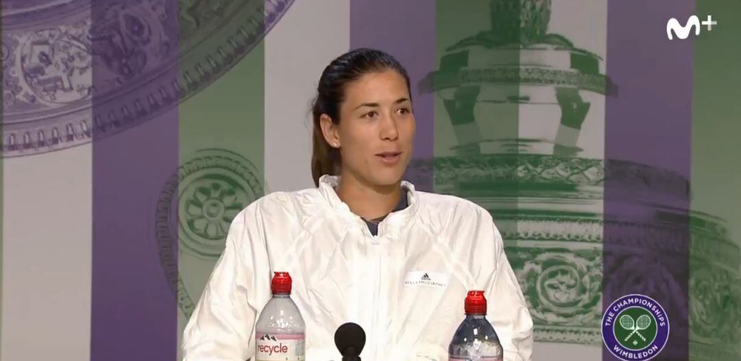 Garbiñe Muruguruza, durante su rueda de prensa tras el partido