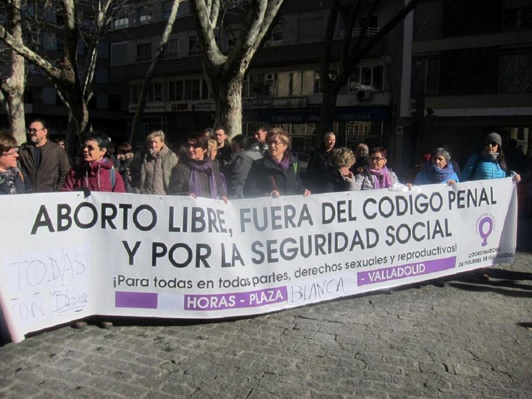 Protestas celebradas en las inmediaciones de los juzgados de Valladolid en febrero de 2019.