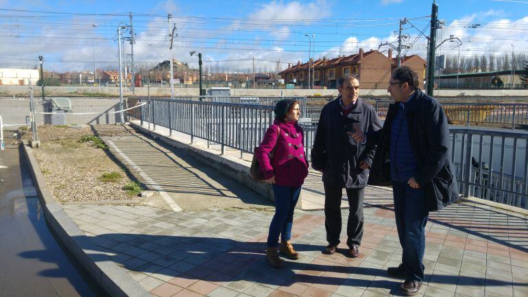 Zona en la que se están ejecutando las obras de la Pasarela de Los Tres Pasos