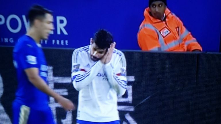 Diego Costa, durante el partido ante el Leicester