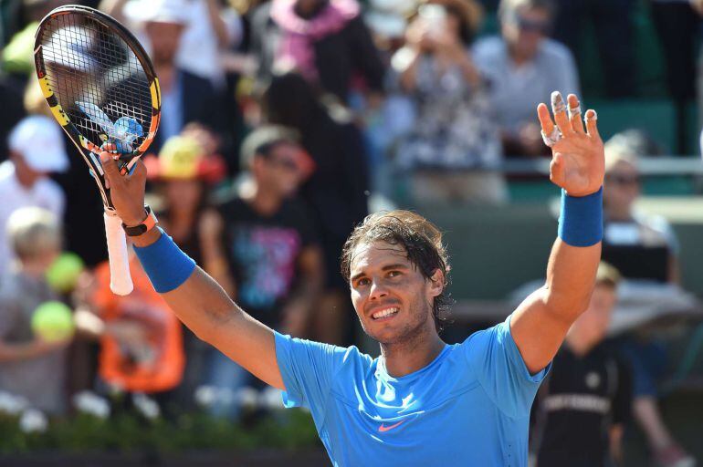 Rafa Nadal celebra su triunfo frente al ruso Andrey Kuznetsov