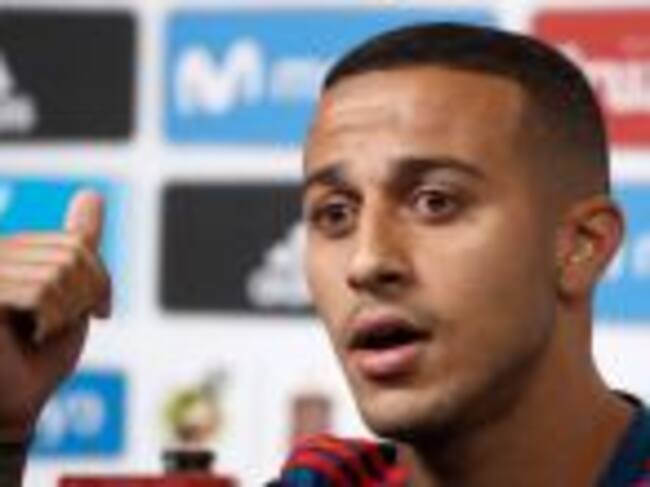 MUN529. KRASNODAR (RUSIA), 29/06/2018.- El centrocampista de la selección española Thiago Alcántara ofrece una rueda de prensa hoy en Krasnodar (Rusia). España se enfrentará a Rusia en los octavos de final del Mundial de Rusia 2018 el próximo 1 de julio. EFE/Javier Etxezarreta