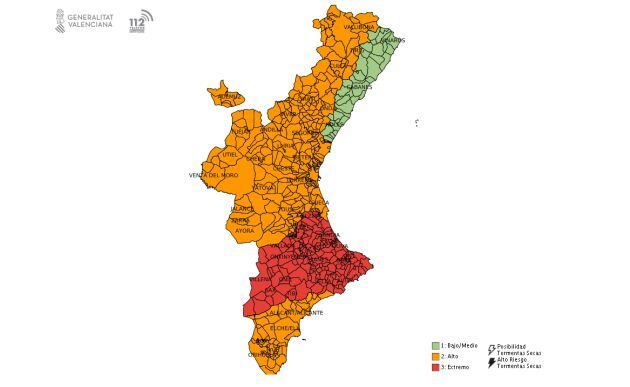 Avisos por riesgo de incendios este viernes en la Comunitat