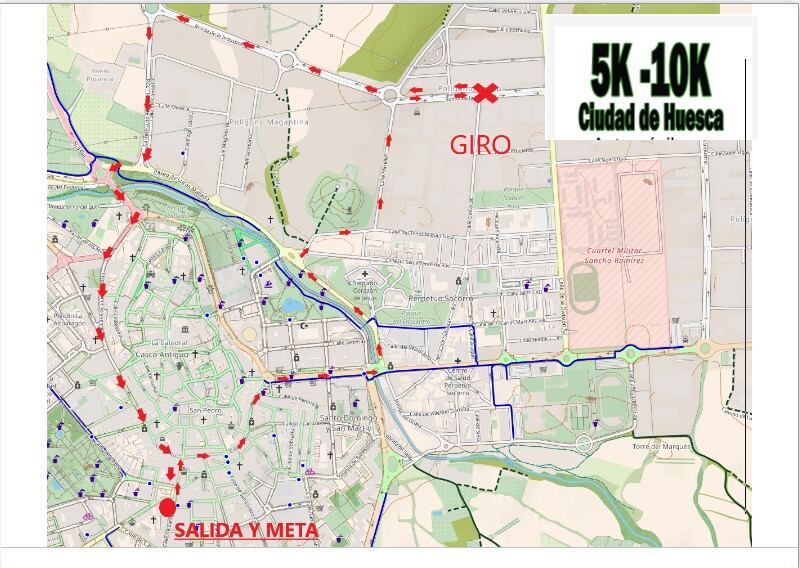 Mapa de la prueba que se celebra el próximo domingo en Huesca