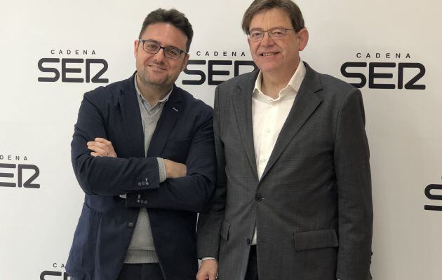 Julián Giménez y Ximo Puig al término de la entrevista