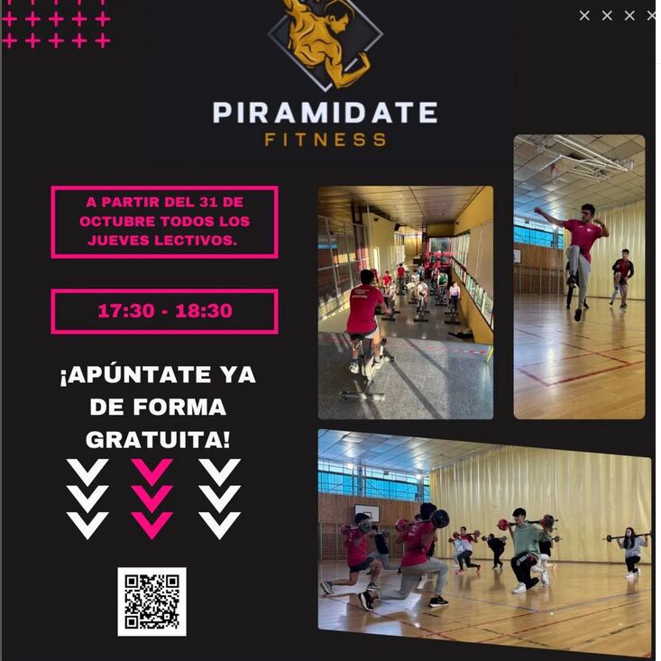 Cartel de la actividad que se realiza en el Pirámide