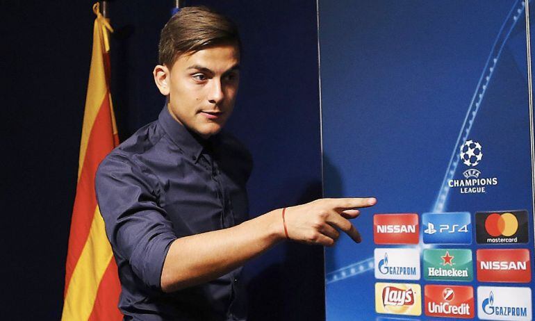 Paulo Dybala, en la rueda de prensa previa al Barcelona - Juventus.