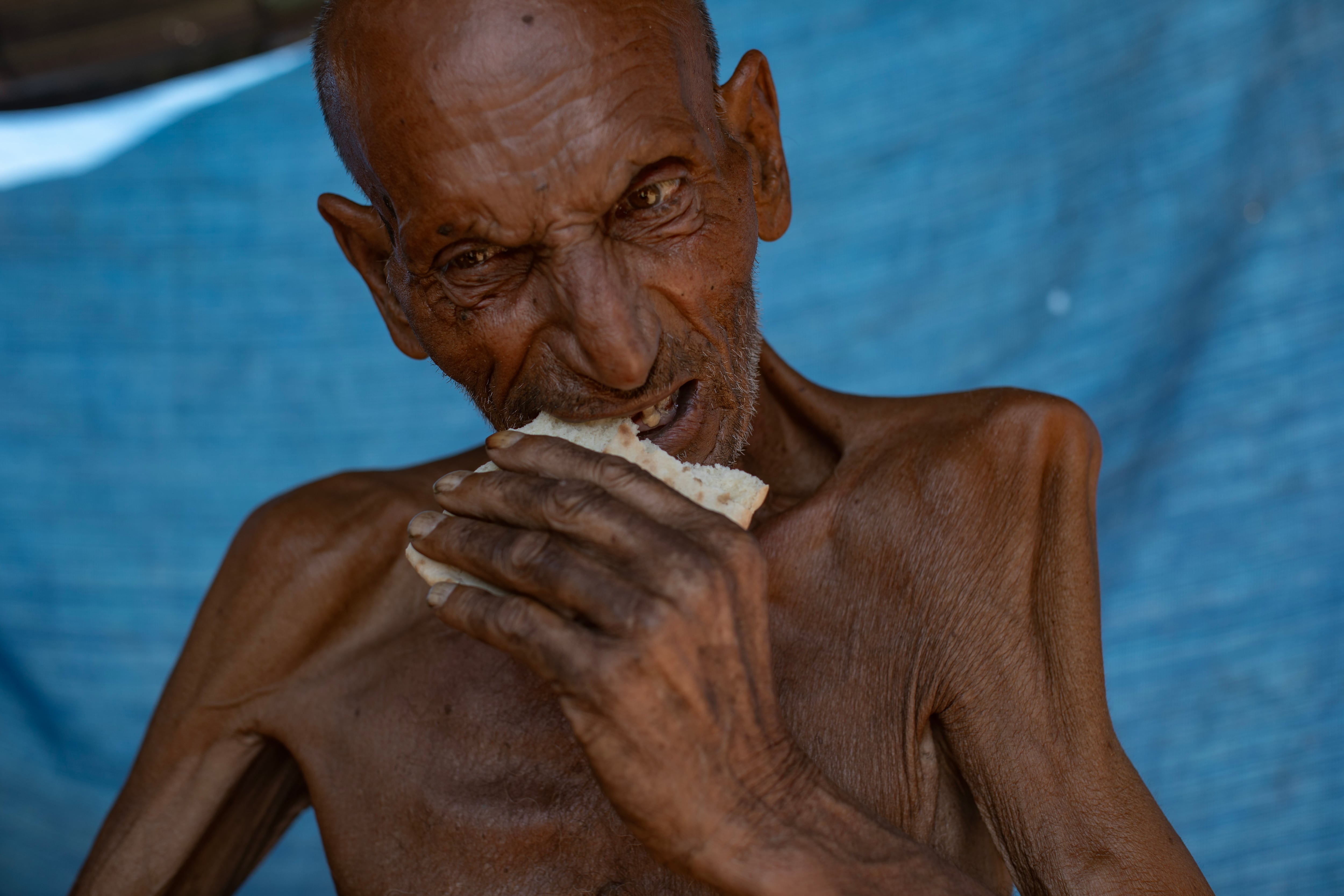 Un desplazado interno palestino en en Jan Yunis