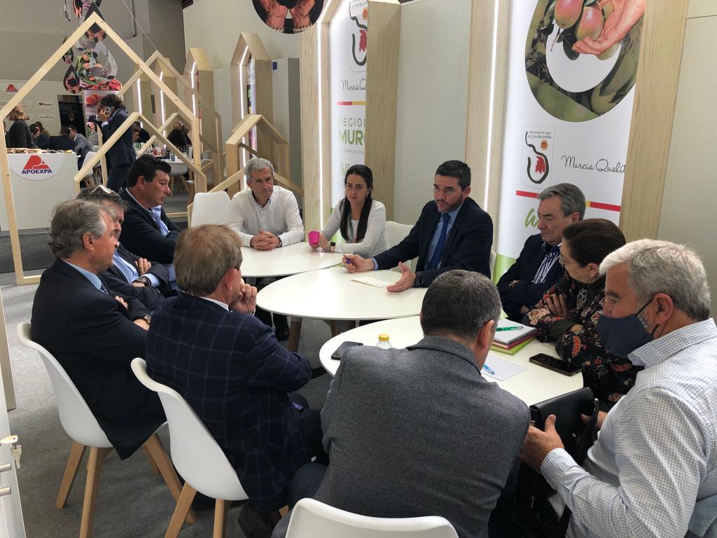 Imagen de la reunión mantenida por el consejero de agua, Antonio Luengo en Berlín con los regantes y asociaciones agrícolas