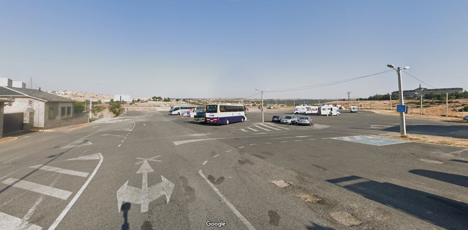 Aparcamiento utilizado como recinto ferial en Ávila