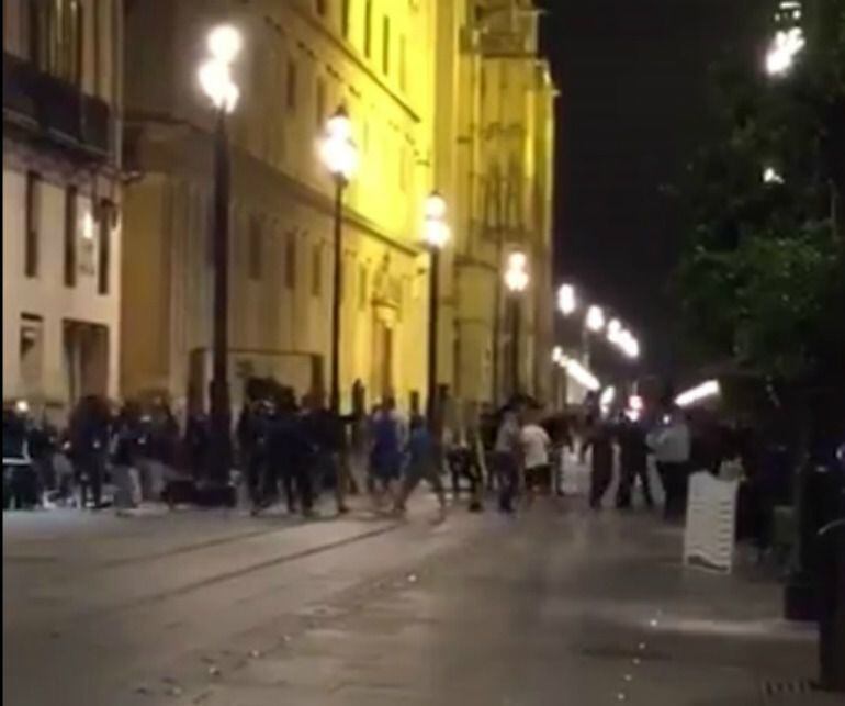 Imagen de los disturbios en Sevilla