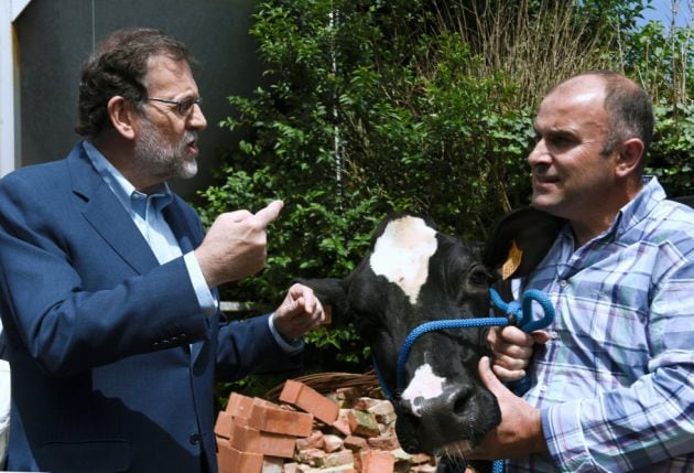 Mariano Rajoy visita la ganadería Carbayed, en Asturias (y otras fotos en campaña electoral).