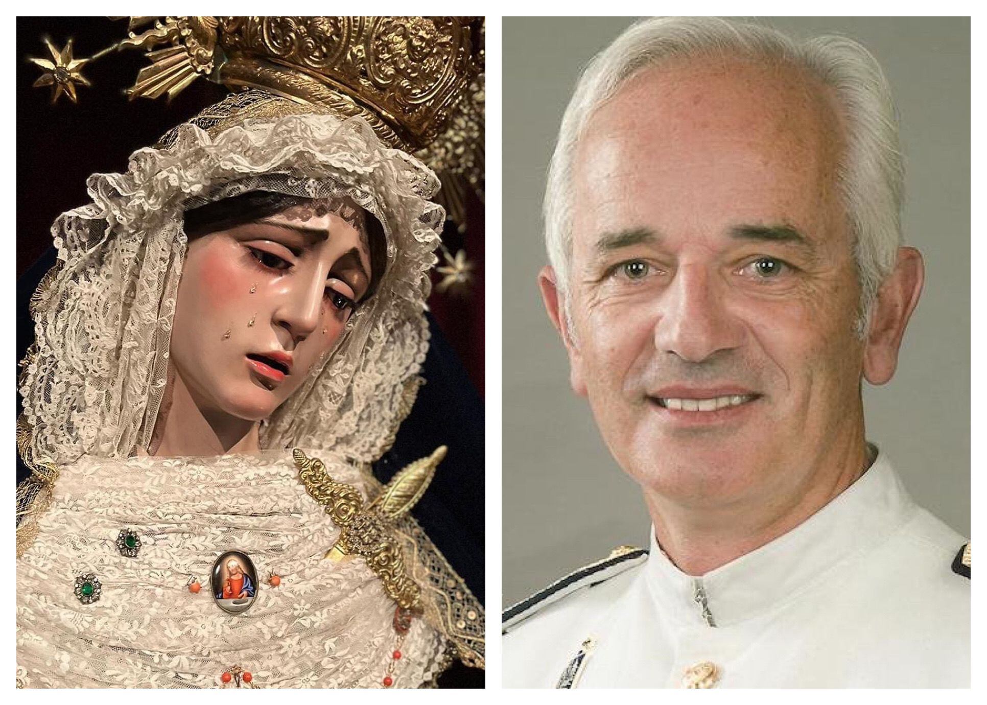 La Virgen de Todos los Santos de la Hermandad de la Sagrada Cena y el vicealmirante Bueno Murga