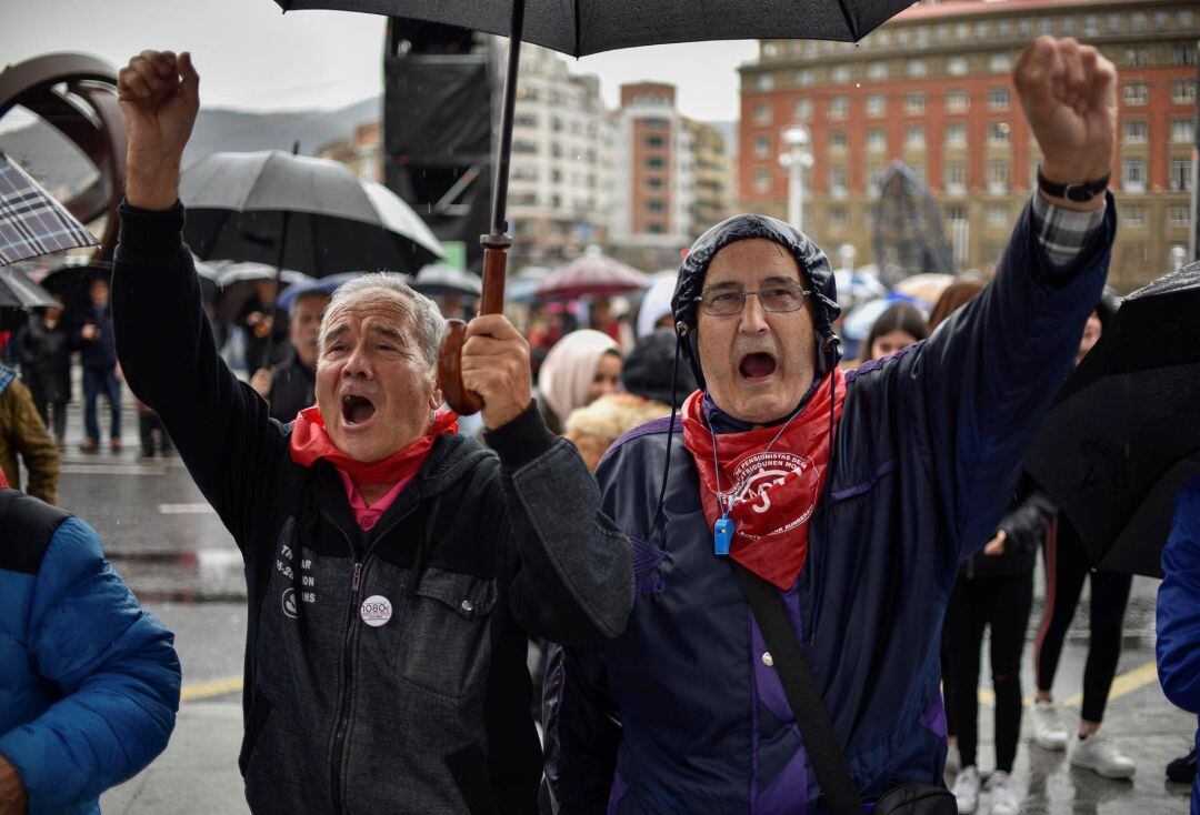 imagen de una manifestación en favor de las pensiones