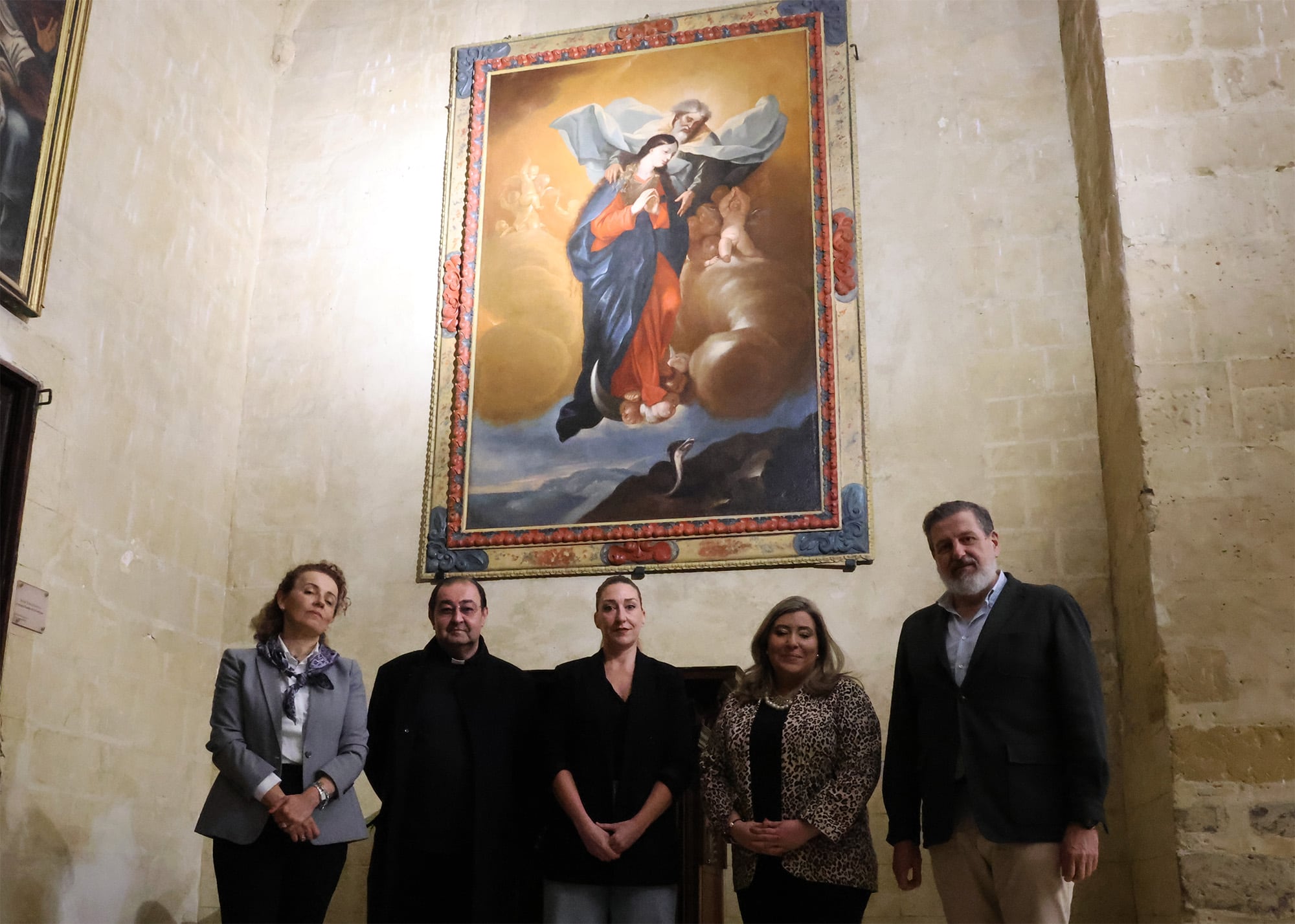 Culmina la restauración del lienzo  Descenso de la Virgen Inmaculada en Baeza