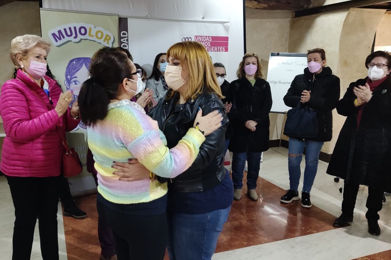 Martín en un acto convocado por la Federación de Organizaciones de Mujeres de Lorca para condenar los insultos