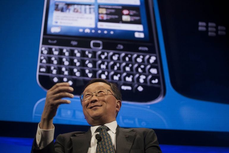 John Chen, director ejecutivo de BlackBerry, durante la presentación del modelo ‘Classic’ en Nueva York