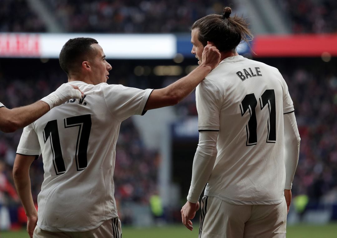 Lucas y Bale celebran un gol del Real Madrid