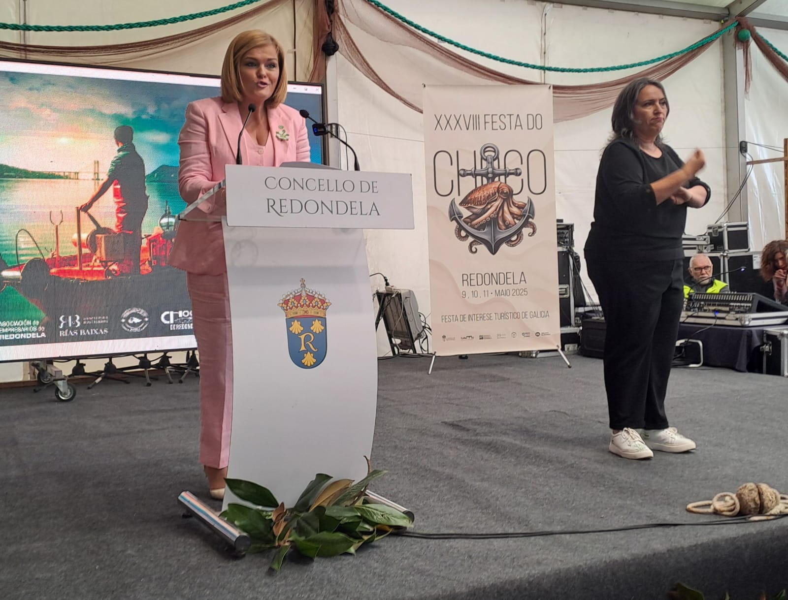Digna Rivas, alcaldesa de Redondela, en la XXXVIII Festa do Choco