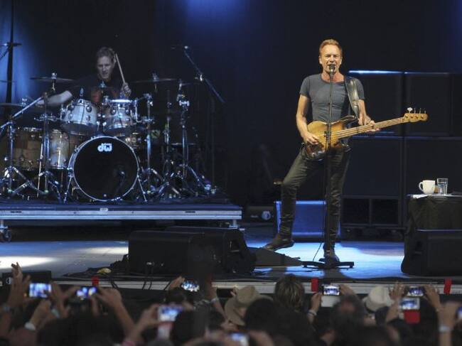El músico, compositor y cantante británico Gordon Matthew Sumner 'Sting' durante su actuación en la XII edición del Festival Músicos en la Naturaleza