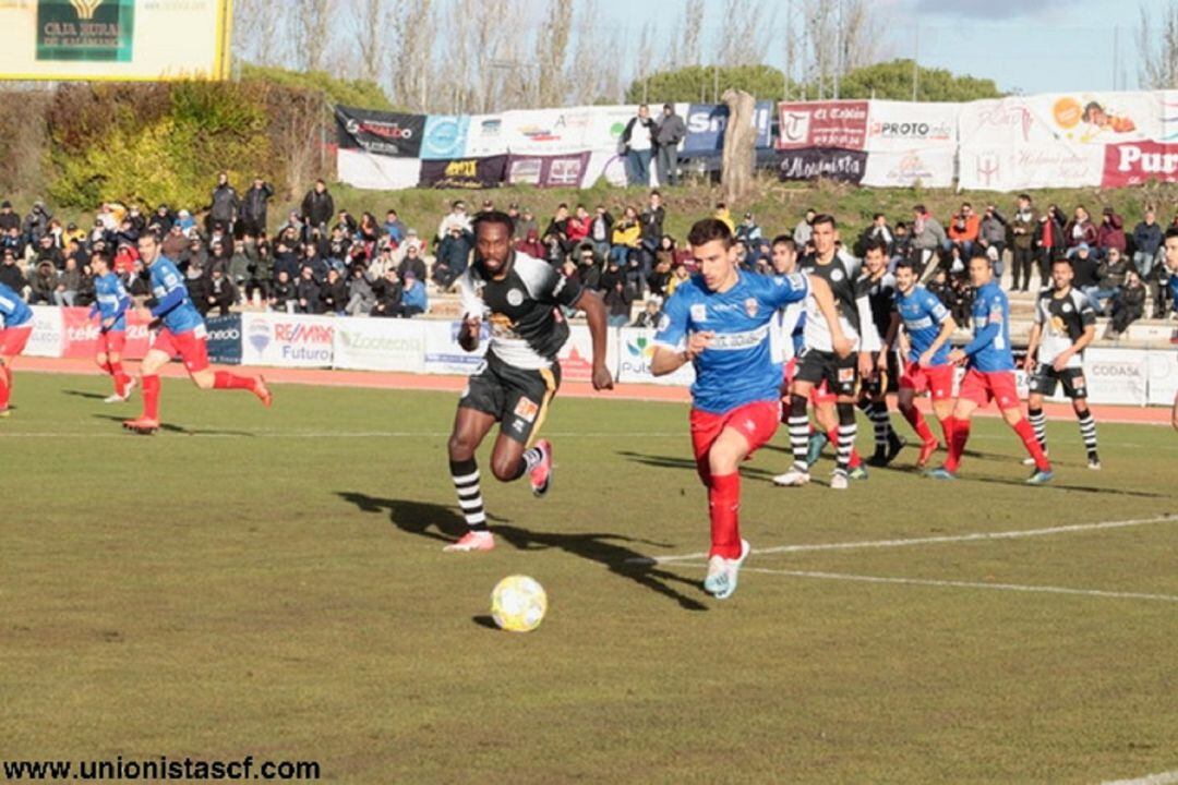 Jordan Blaise, en una acción con la UD Logroñés.