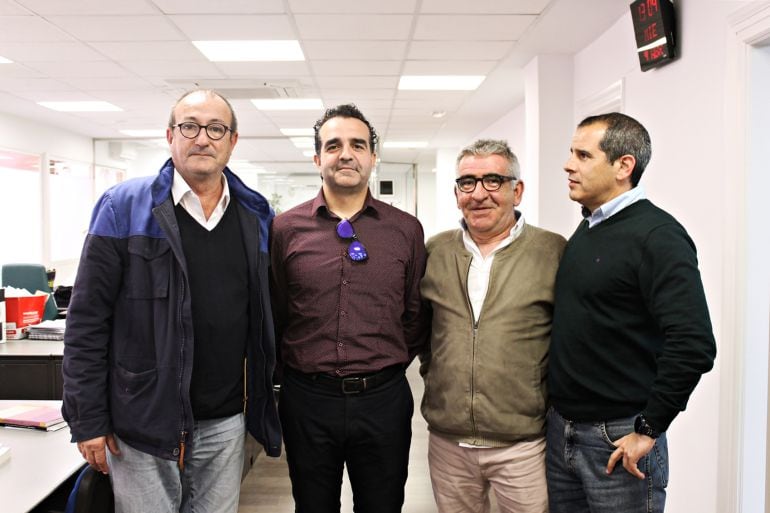 Pepe Soto, Miquel González, Antonio Zardoya y Carlos Arcaya