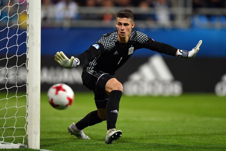 Kepa, portero del Athletic, en un encuentro con la selección sub-21.