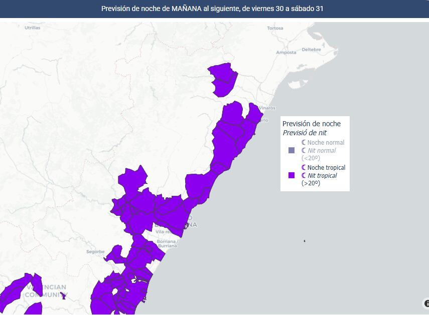 La costa de Castellón vivirá noches tropicales durante la ola de calor que hará subir las temperaturas desde este jueves.