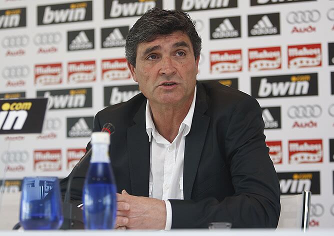 Juande Ramos durante la rueda de prensa de este viérnes en Valdebebas