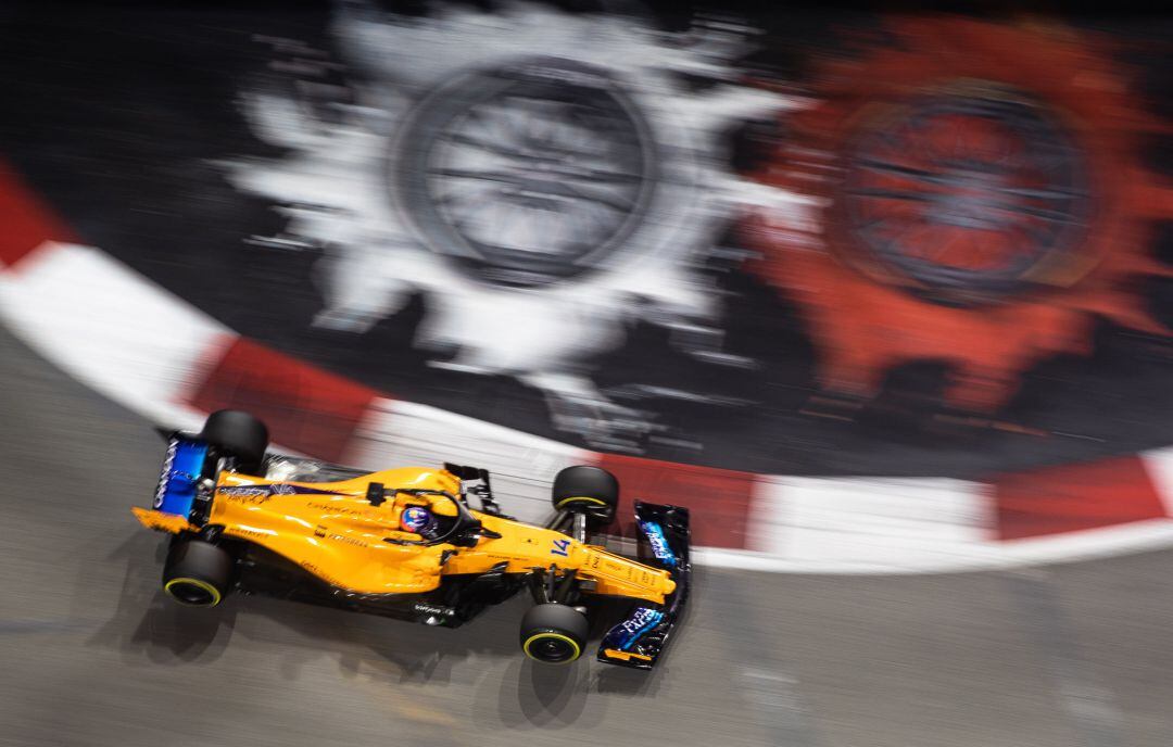 Fernando Alonso, en los libres de Singapur.