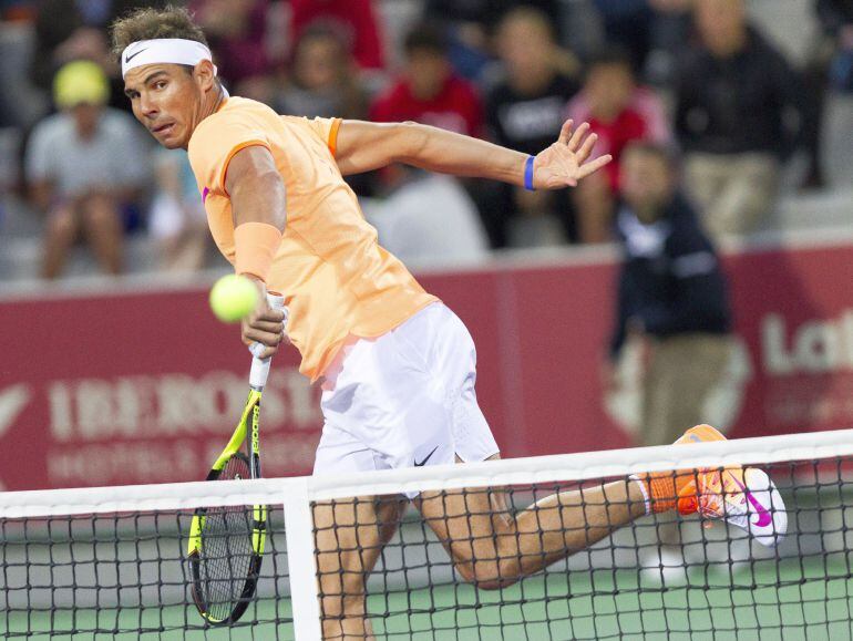 Rafa Nadal, durante el primer partido de dobles del Campeonato de España de Tenis Absoluto 2016 