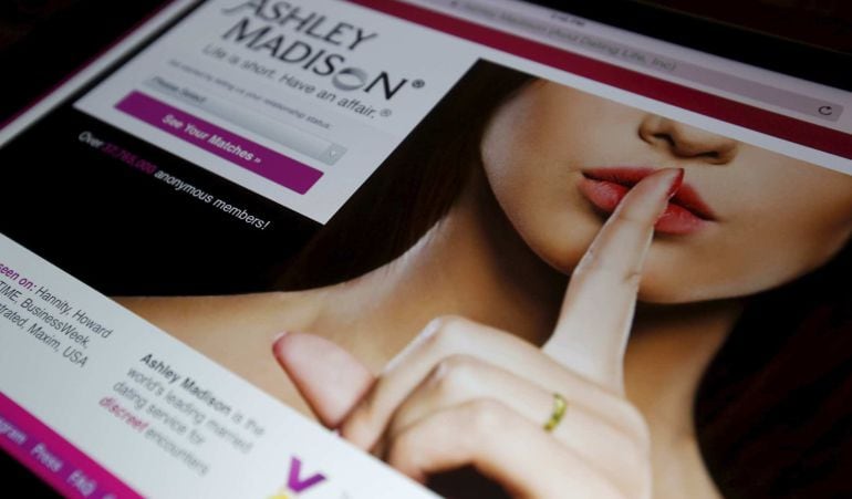 La página principal de Ashley Madison. 