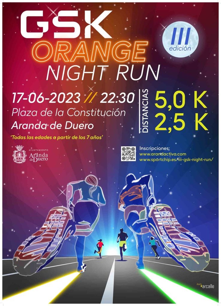 Cartel de la GSK Orange Night Run 2023