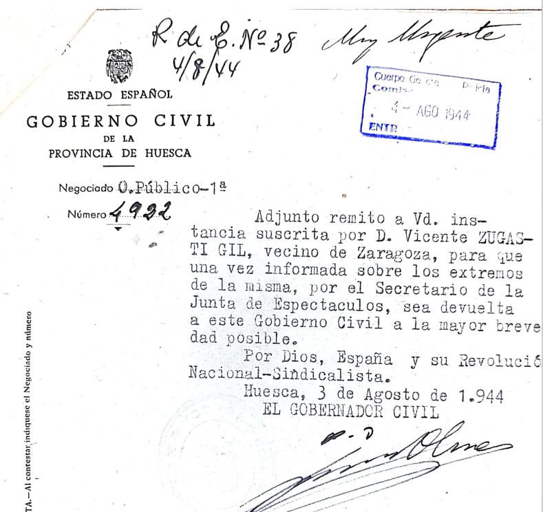 Documentación Jai Alai en Huesca desde 1944