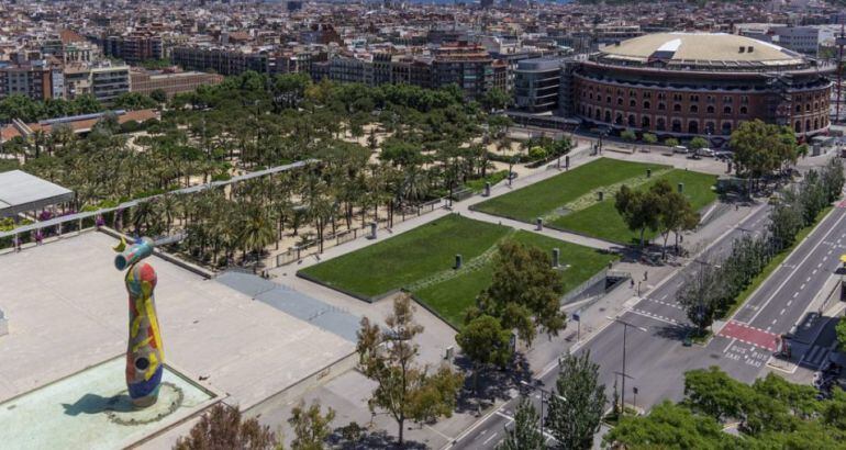 Panoràmica del parc de Joan Miró, on es van produïr el fets