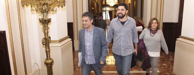 Xulio Ferreiro a la entrada del pleno