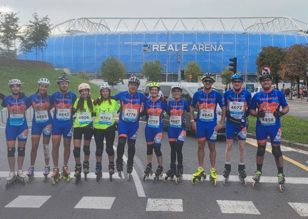 Representantes del club oscense en San Sebastián