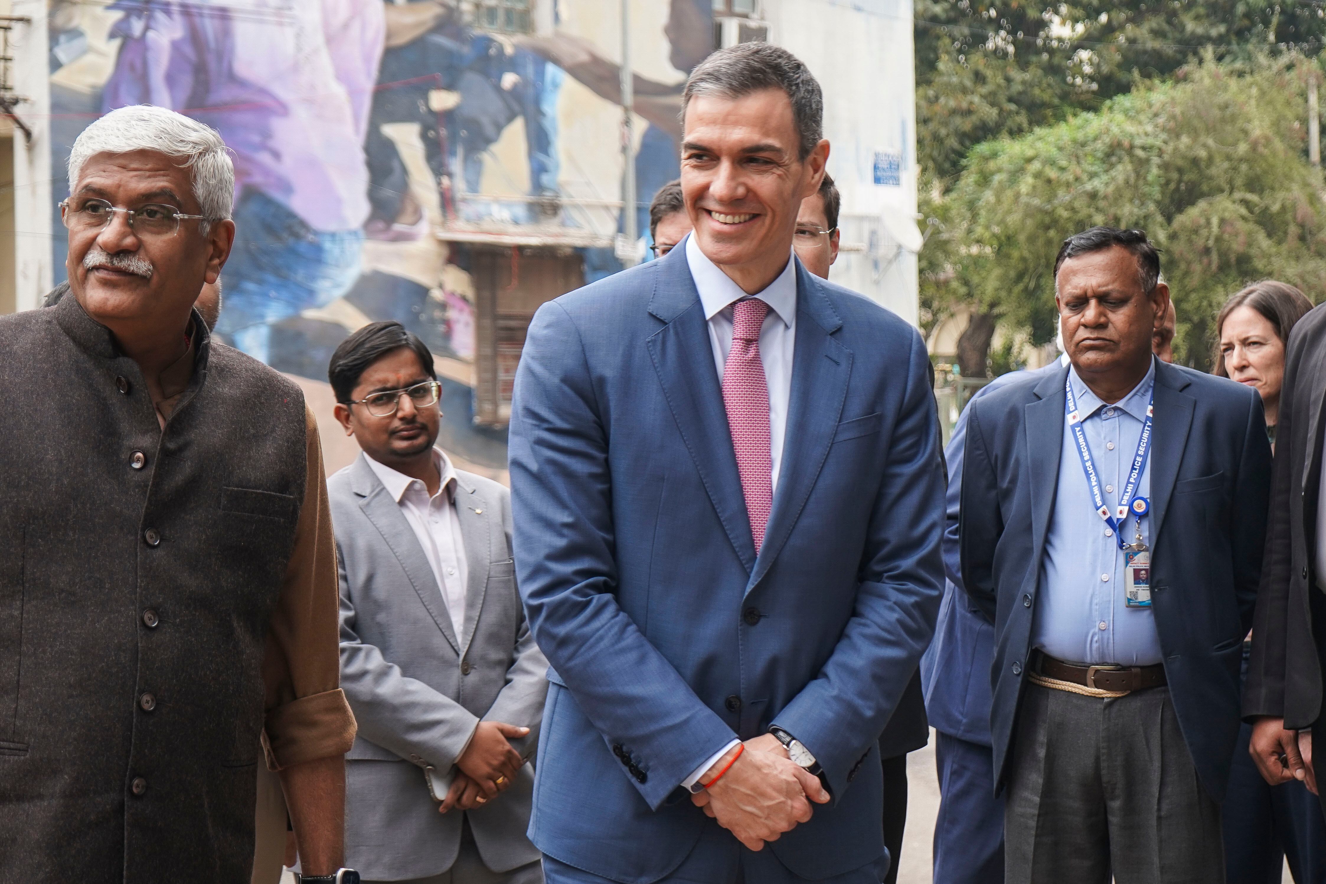 Pedro Sánchez ha hablado de su relación con Felipe González durante su viaje oficial a la India. EFE/Lucía Goñi