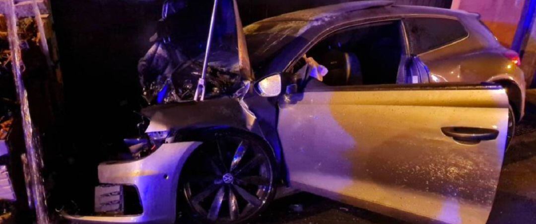 Estado en el que quedó el coche accidentado