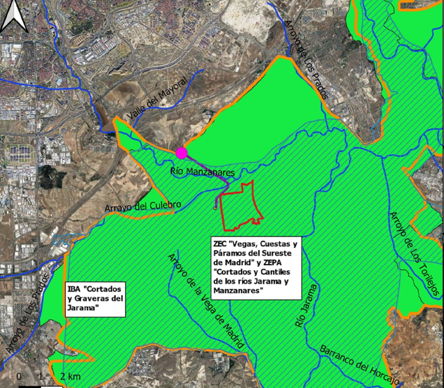 Plano del Parque del Sureste, en el sur de Madrid, donde solicitaba ubicar una planta solar fotovoltaica.