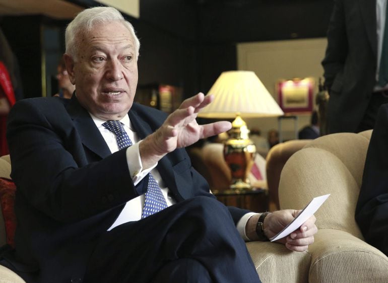 El ministro español de Asuntos Exteriores, José Manuel García-Margallo, que llegó hoy a Nueva Delhi.