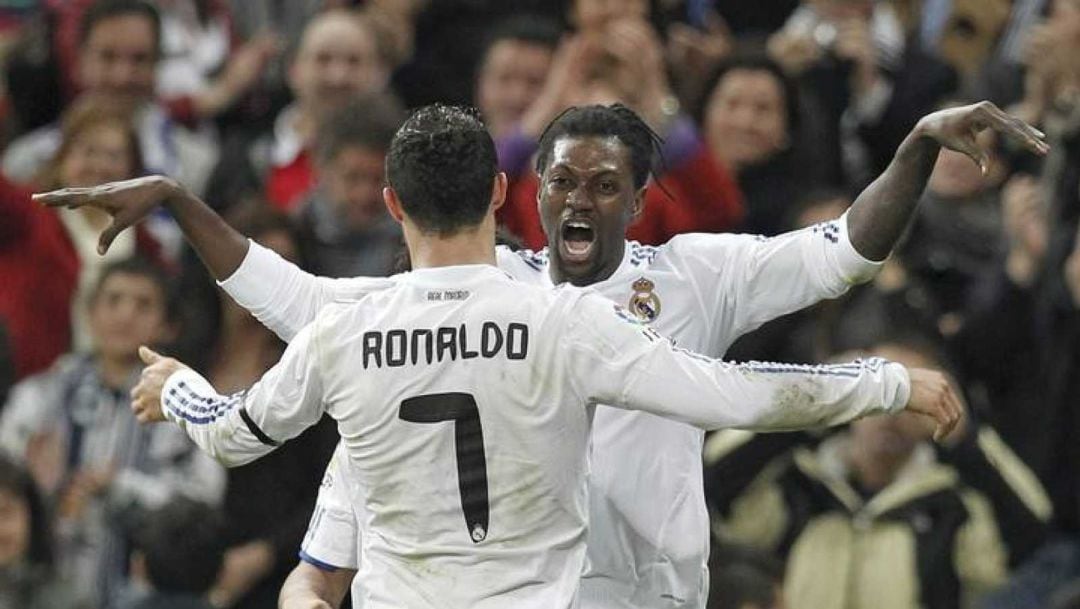 Emmanuel Adebayor, en su etapa en el Real Madrid.